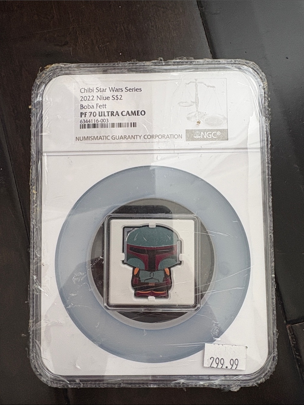Boba Fett Chibi Collectible Coin Pin - Teal & Maroon